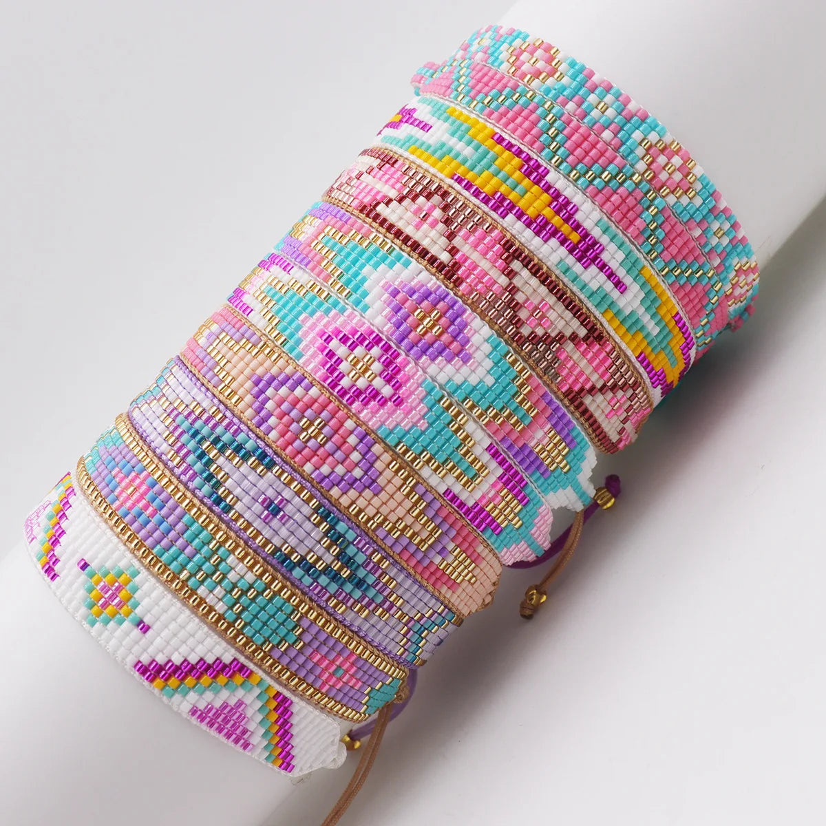 Female Hand-Woven Beads Adjustable Bohemian Seed Beaded Bracelet Handmade Miyuki Bracelet for Women