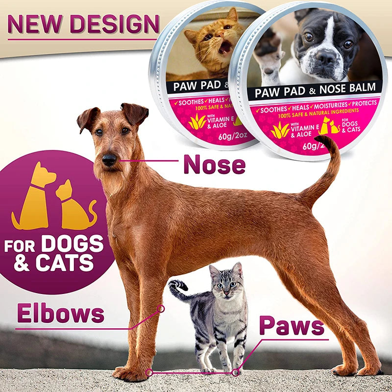 Private Label Natural Eco-Friendly Stainless Steel Custom Pet Paw Balm with Paw & Nose Protection for Dogs & Cats