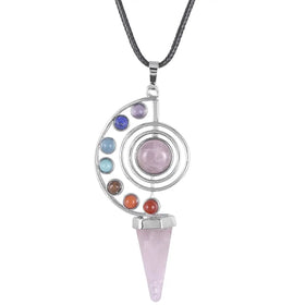Wholesale Fashion Making Pendant Healing Stone Yoga Seven Chakras Jewelry Heal Sign Symbol Charm Pendant Necklacefor Gift