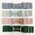 READY to SHIP 200 Colors 2 Inch 5 cm Wide Horse Riding Elastic Equestrian Belt with Snaffle Bit Buckle