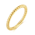 RINNTIN APR24 US Size 5 6 7 8 Thin 2mm 14K Gold Plated 925 Sterling Silver Twisted Rings Stackable Wedding Band for Women Girls
