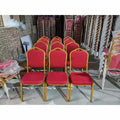 Metal High Back Chairs Fabric OEM Colors Golden Frame Modern Design Hotel Event Chair for Wedding Hospital Living Room Apartment