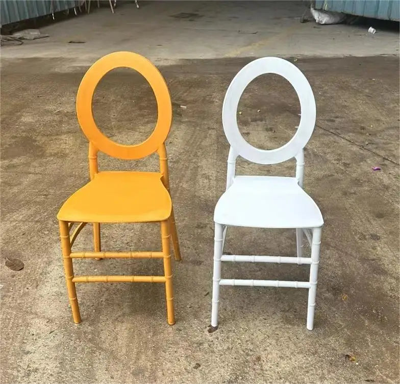 Hot Ssles Cheap Durable White and Gold Color pp Plastic Wedding and Event Chair for Weddings