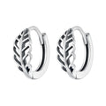 925 Sterling Silver Autumn Leaf Ear Buckles Hollow-out Leaves Hoop Earrings for Women Girls Simple Fine Jewelry SCE1636