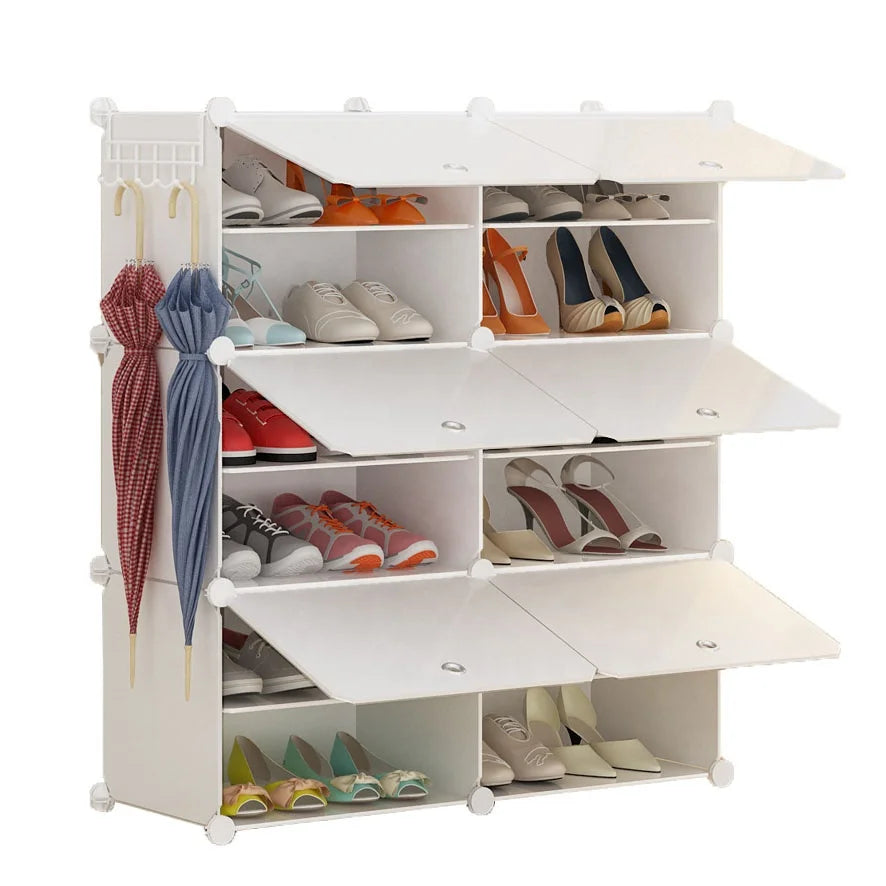 Factory Direct Price 6 Tier Storage Shoe Cabinet Dustproof and Portable Kids Children Put 24 Pairs of Shoes Plastic Shoe Rack