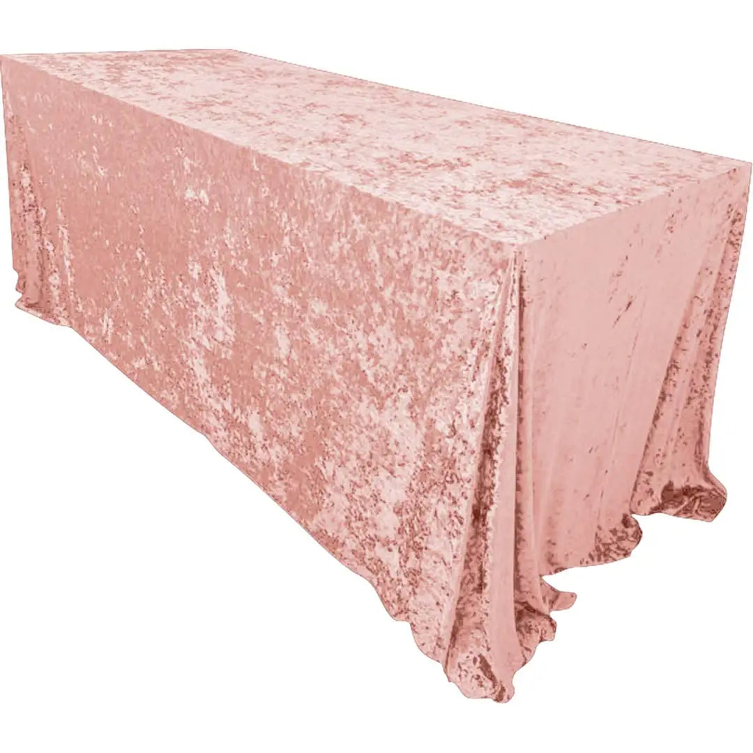 2025 New Design Dust Pink Velvet Wedding Table Cloth Rectangular Banquet Tablecloth for Restaurant Hotel Fancy Nonwoven