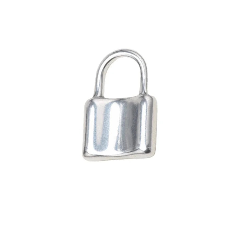 Stainless Steel Custom Silver Lock Pendant Charms Jewelry Necklace Pendant