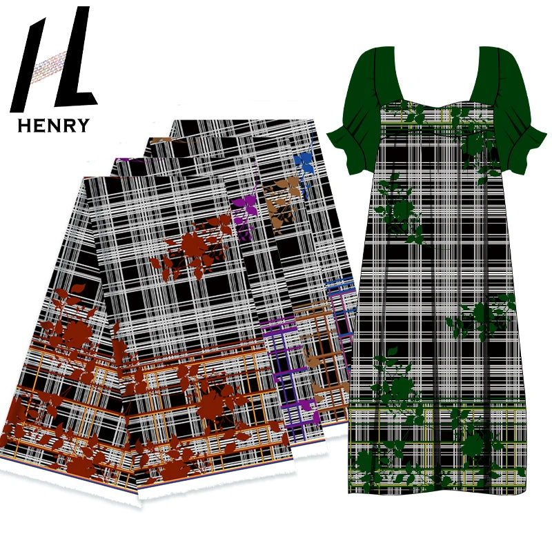 Soft and Colorful Newly Stock Black White Checker Printed Custom Polyester Fabric for Garment Clothing