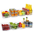 8pcs Clear Plastic Free Fridge Organizer Refrigerator Storage Bins for Efficient Organization