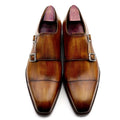 Goodyear Formal Shoes Men Monk Two Strap Genuine Leather Men Shoes Chaussures-Homme Party Wedding Custom Dress Shoes for Men