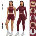 High Waist Tight Pants Nude Feel Shockproof Sports Bra Contrast Color Block Windproof Slim Fit Jacket Sport Yoga Pants Sets