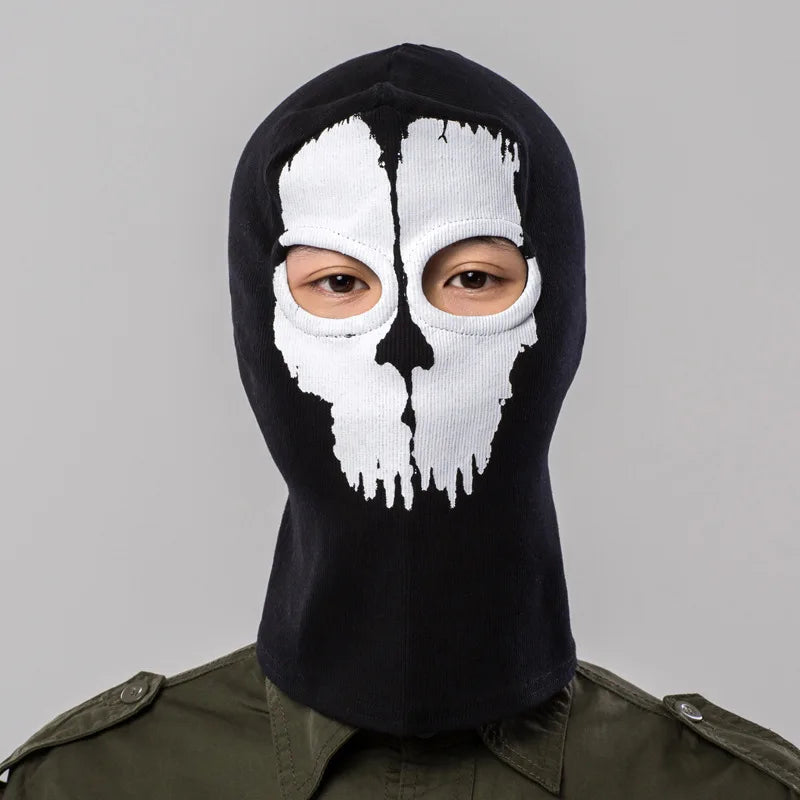 Wholesale Men's Outdoor Motorcycle Bandanas 2-Hole Skull Knitted Balaclava Ghost Ski Mask Skeleton Face Scarf Neck Gaiters for