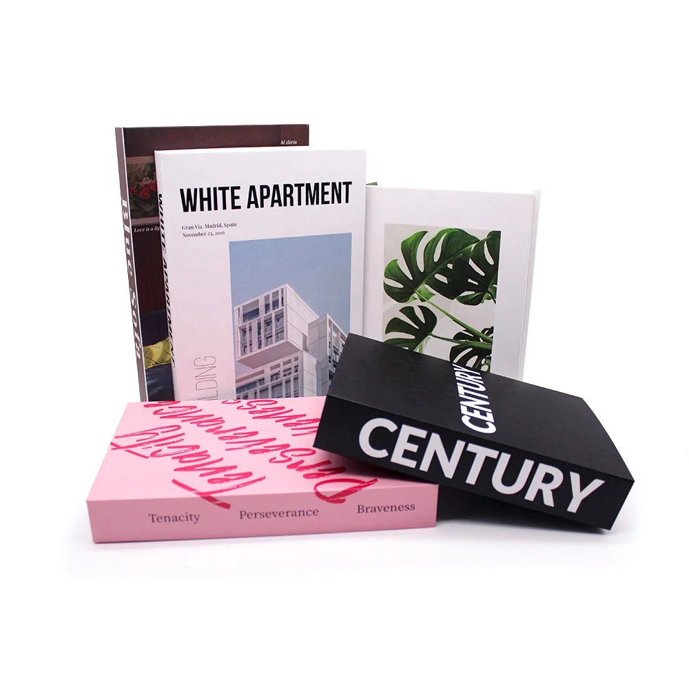 Book Stacks Channel Decor Set of 3 Fake Book Box Home Brands Classic Living Room Cardboard Coated Paper Glossy Surface