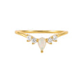 2023 Hot Selling 925 Sterling Silver V Shaped Opal Zircon Gold Plated Thin Ring for Women Wedding Rings