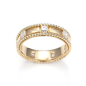 Messi Jewelry 18K Yellow Gold Lab Diamond Ring Wedding Diamond Engagement Ring