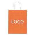 Custom Logo Classic Style Black Brown Kraft Paper Gift Bag with Ribbon Handles Personalized Shopping Bag