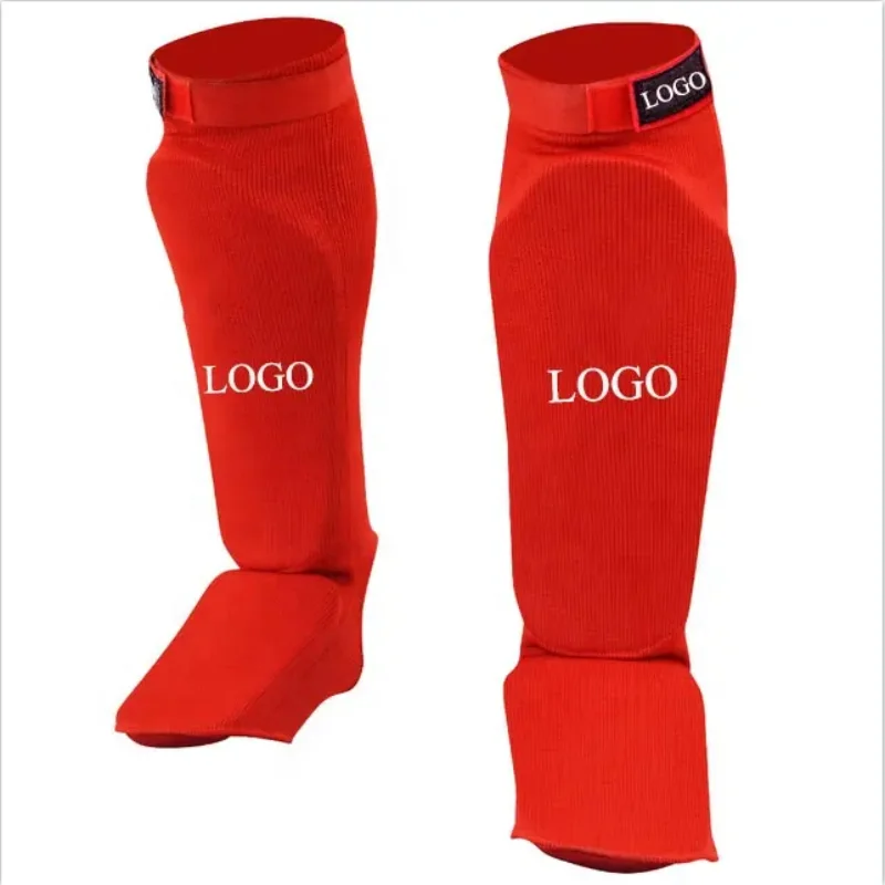 Custom Muay Thai Instep Padded Elastic Training Sparring Shin Guards Boxing Leg Protectors Martial Arts Kickboxing Shin Guards