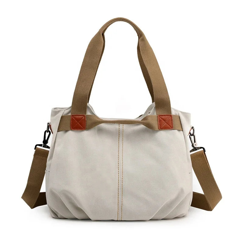 Custom Large Hobo Casual Tote and Shoulder Eco Designer Cotton Canvas Bags