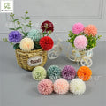 7CM Artificial Chrysanthemum Ping-Pong Silk Flower Head for Wedding Home Holiday Christmas Graduation Valentine's Day Easter
