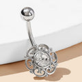 Customizable Stainless Steel Belly Ring Fashionable Zircon Heart-Shaped Body Piercing Cute Sexy Dance Navel Gold Plated