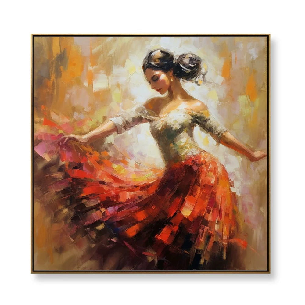 Impressionist Handmade Canvas Wall Art Spanish Flamenco Dancing Oil Painting Figure Paintings