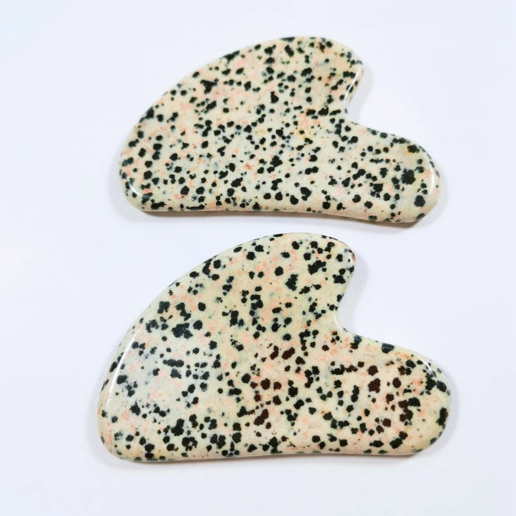 HZ Factory Price Natural Hand Made Dalmation jasper Gua Sha Customized