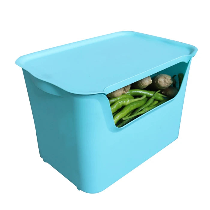 JOIN Plastic Nesting and Stacking Bins Storage Tote Large Container with Lid for Daily Necessities and Office Supplies