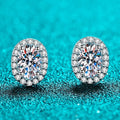 Valentines Day Gift 2023 Oval GRA Moissanite Jewelry VVS Moissanite 925 Sterling Silver Stud Earring