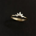 2025 18k Gold Plated Flower Women Ring Cubic Zirconia Jewelry Rings