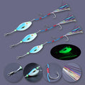 100g 150g 200g Luminous Metal Jig Lure with Flasher Skirt Double Assist Hook Rigs Saltwater Fishing Tackle