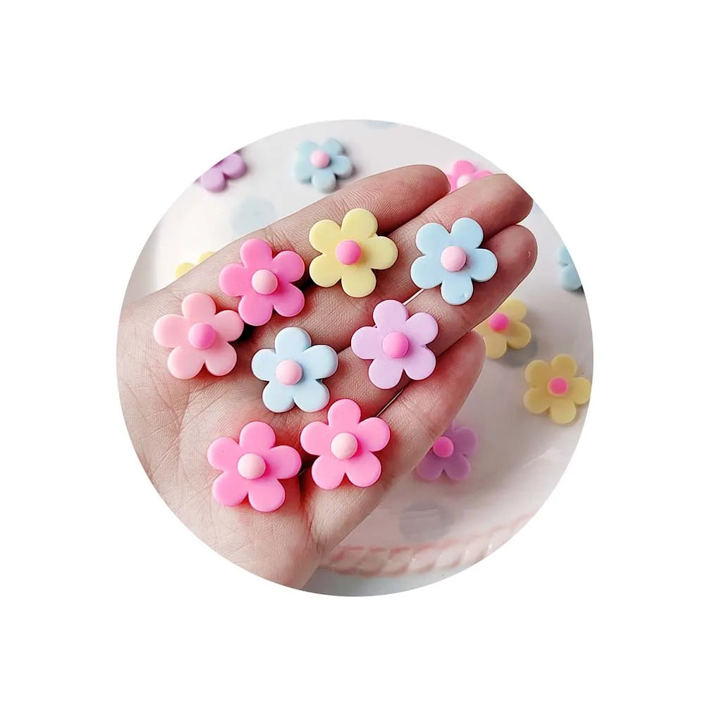 Cute Pastel Daisy Flower Charms Flatback Resin Cabochon for DIY Earrings Key Chains Home Decor Jewelry Accessories