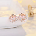 Fashion Leaf Wreath Zircon Earrings Simple Mini Literary Forest Earrings Female