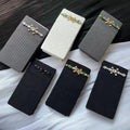 Wholesale Luxury Designer Jewelled Rhinestone Socks Women Fashion Trending Cotton Knee High Crew Socks