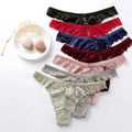 Women Sexy Underwear Lace Thong Bikini Panties Women's Solid Color Hollow See-through Low Rise Panties Sexy G-String for Women