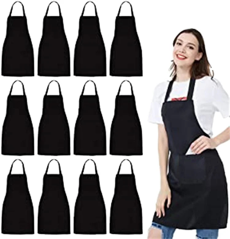 Bib Apron Unisex Sleeveless Cotton Kitchen Aprons for Cooking Funny Pockets Eco-Friendly Washable Painting Party Sublimation