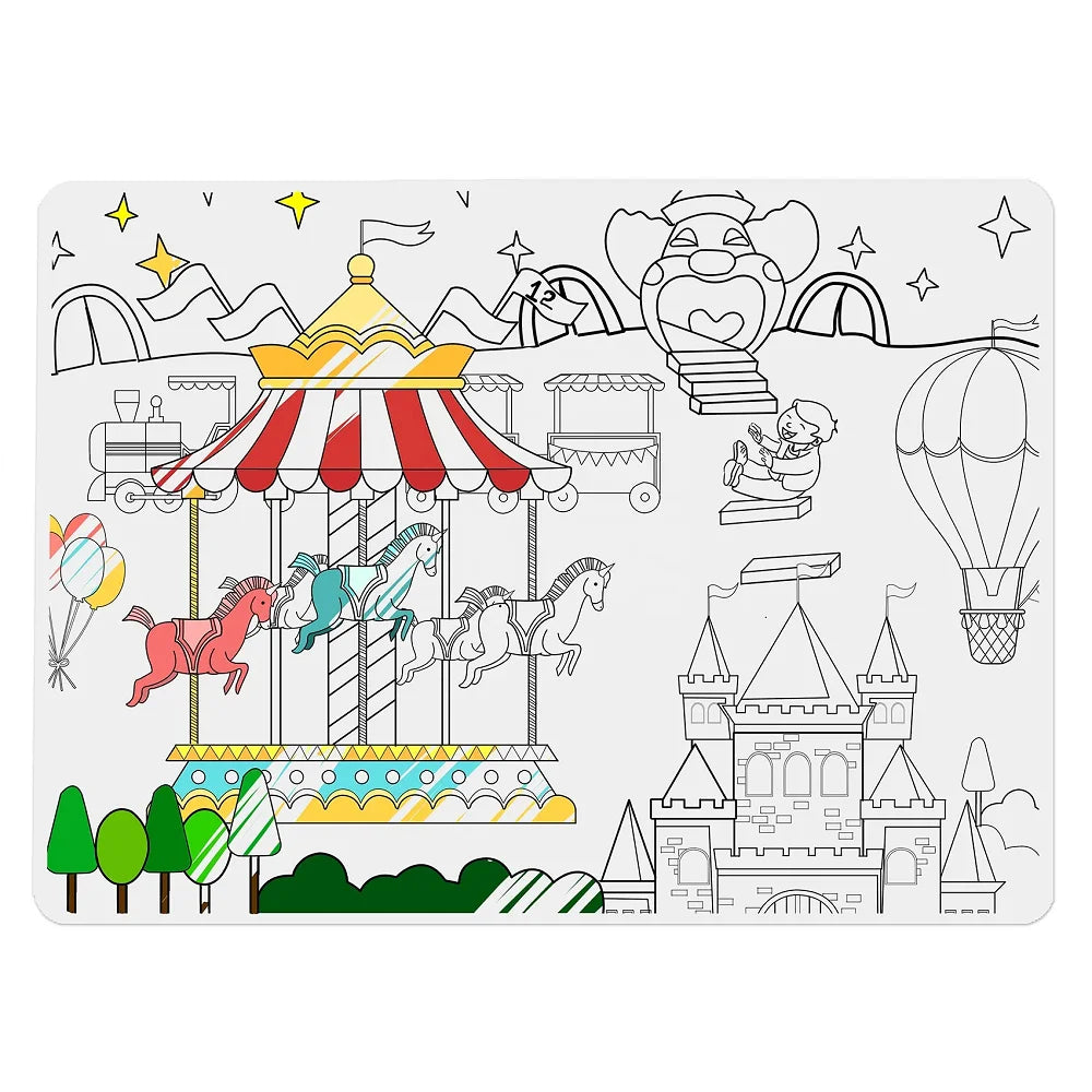 2025 Trending  Drawing Mat Colouring Toy BPA-free Silicone DIY Developmental Game Safe Material for Children