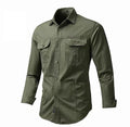 Men's Custom Spring Autumn Outdoor Casual 100% Cotton Long Sleeve Shirts Liner Workwear Plus Size Shirts