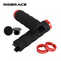 RIDERACE Handlebar Cover High-Density Sponge Aluminum Alloy Lock Ring Mountain Road Bike Grips Soft Anti-Skid Shock-Absorbing