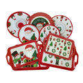 Custom Pattern Merry Christmas Printed Melamine Dinnerware Set Melamine Plate Bowl Tray Dinner Set