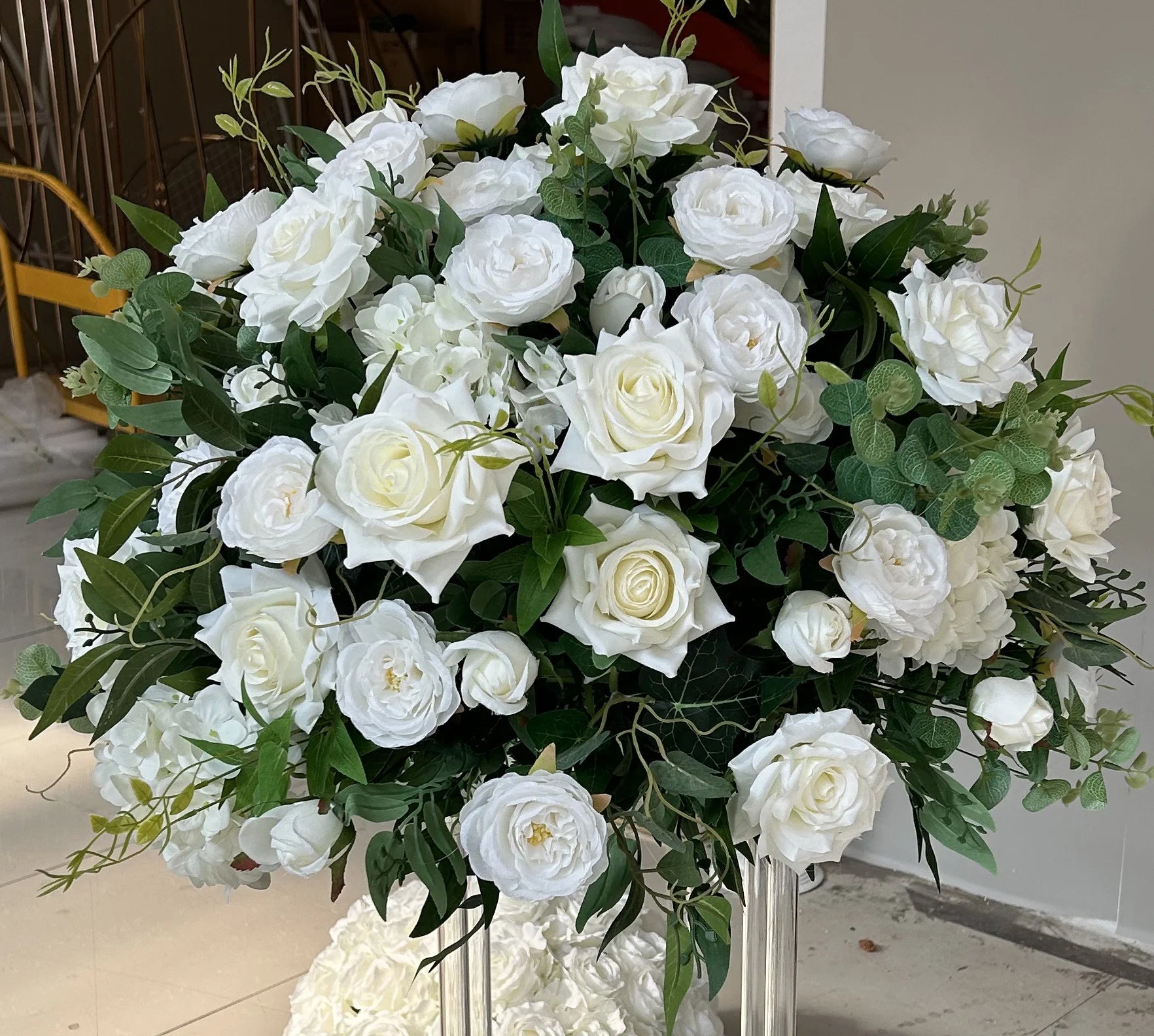 O-X503 Wholesale Wedding Centerpieces Table Decorations Silk Flower Ball Wedding Backdrops White Red Pink Flower Balls