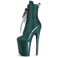 8" Exotic Ankle Boots Women Wedding Gothic 20cm High Heels Platform Glitter Lace up Pole Dance Ankle Boots MegaBDM