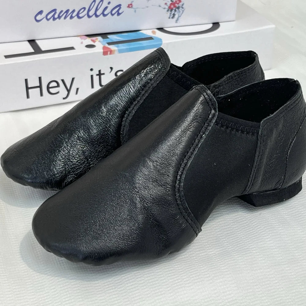 Professional Soft Sole Dance Shoes Black Jazz Practice Boots Slip on Split Sole Ballet Dancing Footwear for Men Women Adults
