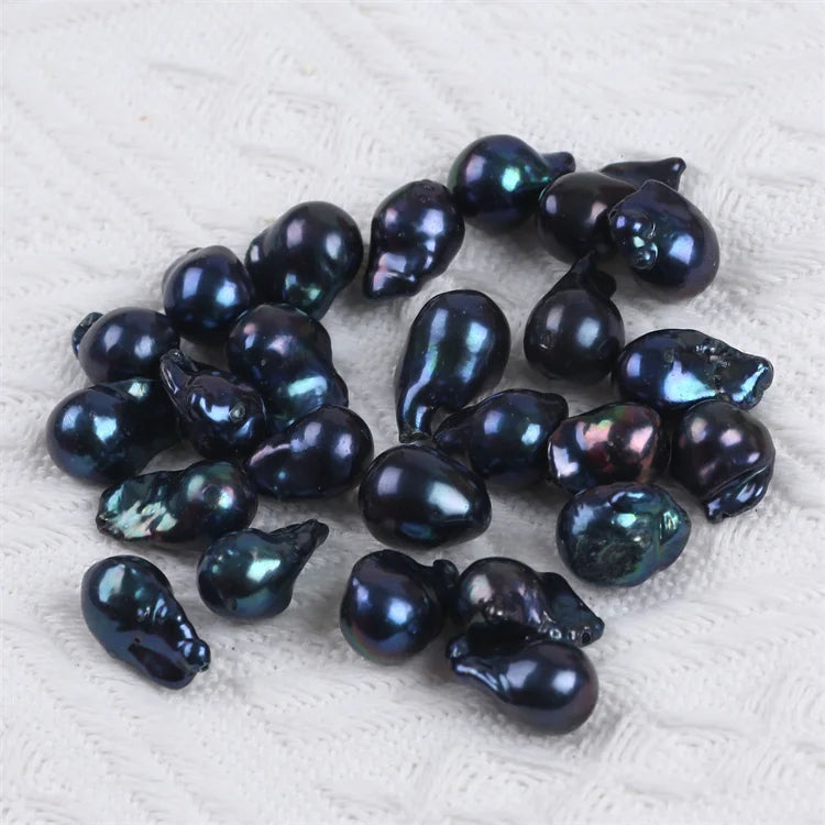 Natural Pearls Wholesale 10.5-13mm Black Baroque Freshwater Pearl Loose Beads