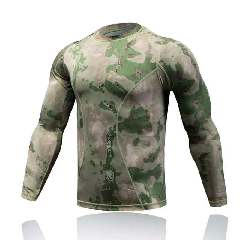 Shero New Type Camouflage Tactical Long Sleeves Tight T-shirt Special  Training Quick-dry T-shirt