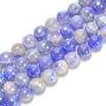Wholesale Loose Coated Sky Blue Fire Agate Faceted Round Gemstone Strands Stone Beads for DIY Jewelry Making 6mm 8mm 10mm 12mm
