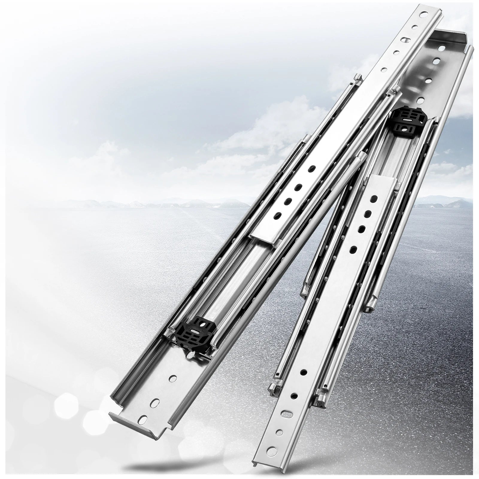 AOLISHENG Industrial Heavy Duty Triple Full Extension Ball Bearing Drawer Slides Telescopic Design High Load Outdoor Bedroom