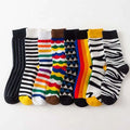 Wholesale Fashion Colorful Pattern Socks Women Unisex Trendy Casual Cotton Crew Socks