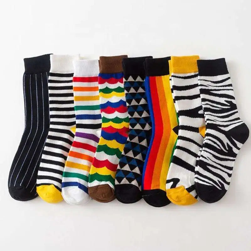Wholesale Fashion Colorful Pattern Socks Women Unisex Trendy Casual Cotton Crew Socks
