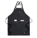 Wholesale Thickened Canvas BIB Antifouling Barista Kitchen Restaurant Barber Durable Pocket Adjustable Apron Custom Logo