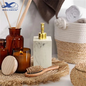 Luxury RF Beige Romano Travertine Oval Marble Tray with Natural Catchall Includes Hand Soap Dispenser for Hotel Storage